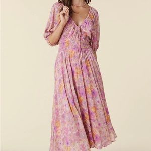 Spell Hibiscus Lane pink midi dress. New with tags!
